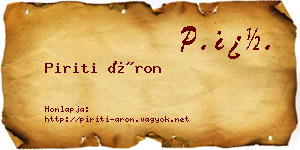 Piriti Áron névjegykártya